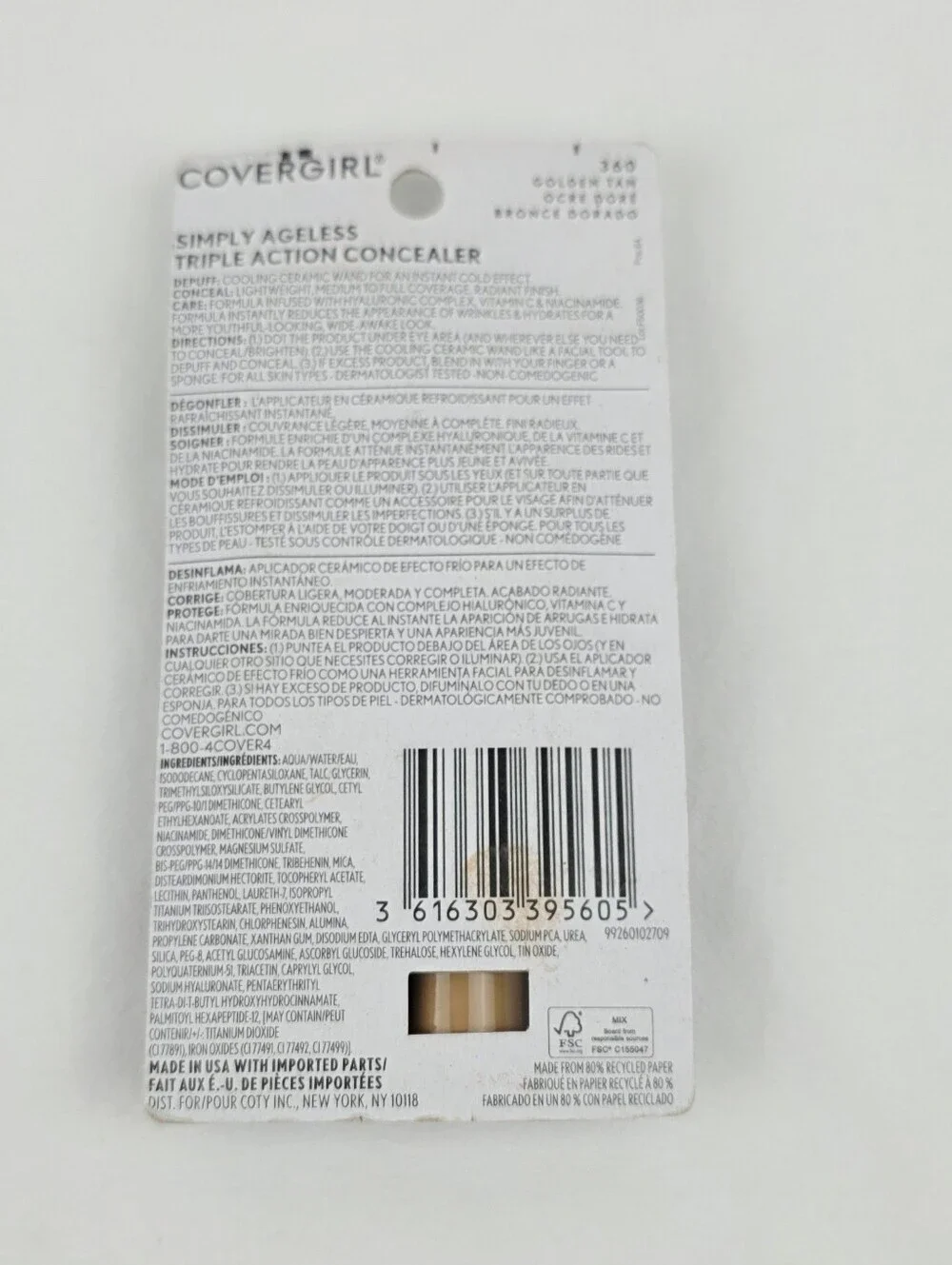 CoverGirl Simply Ageless Triple Action  Concealer Golden Tan 360